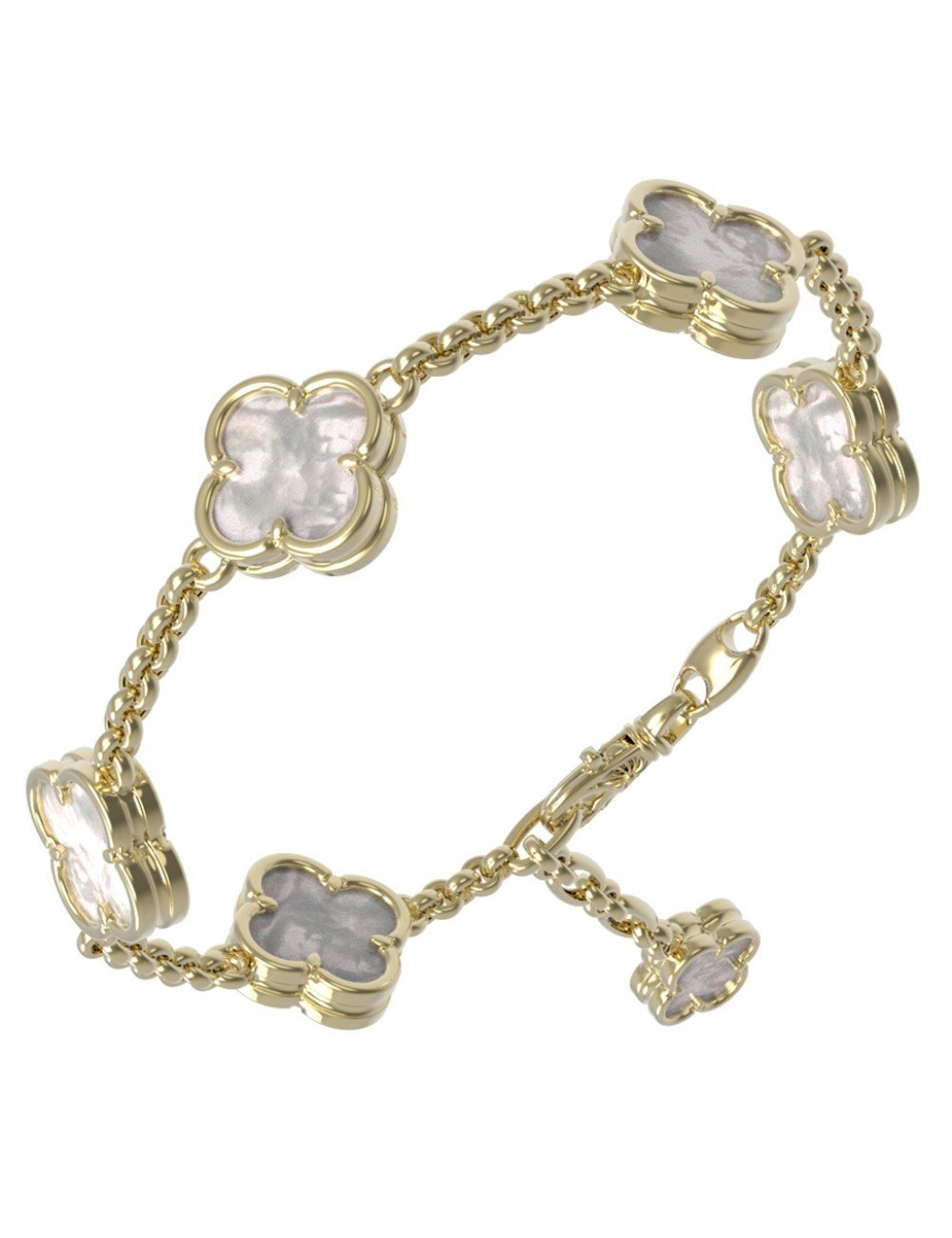 Браслет из лимонного золота c перламутром