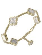 Браслет из лимонного золота c перламутром