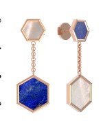 Серьги из золота c лазуритом и перламутром