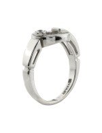 Кольцо из белого золота c бриллиантами и перламутром