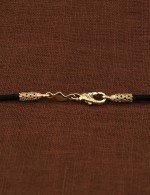 Шнурок шёлковый из лимонного золота 585 пробы c шёлковым шнурком