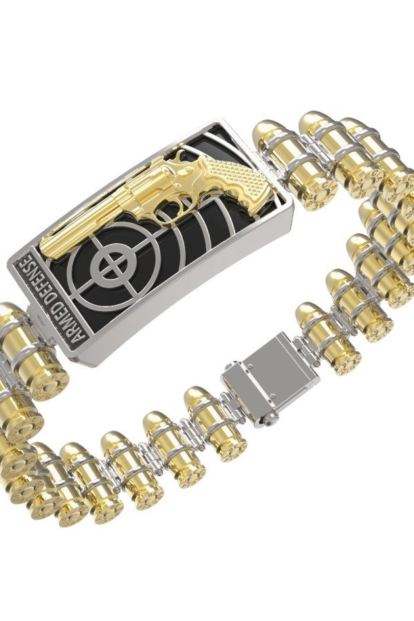 Браслет из лимонного золота c ониксом