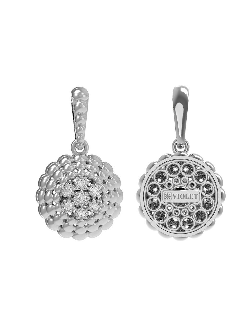 Подвеска из белого золота c бриллиантами