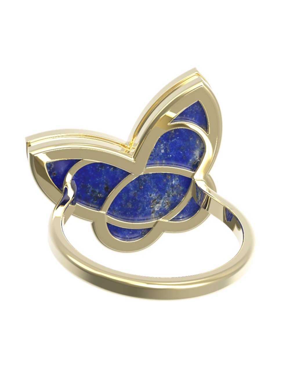 Кольцо из лимонного золота c лазуритом
