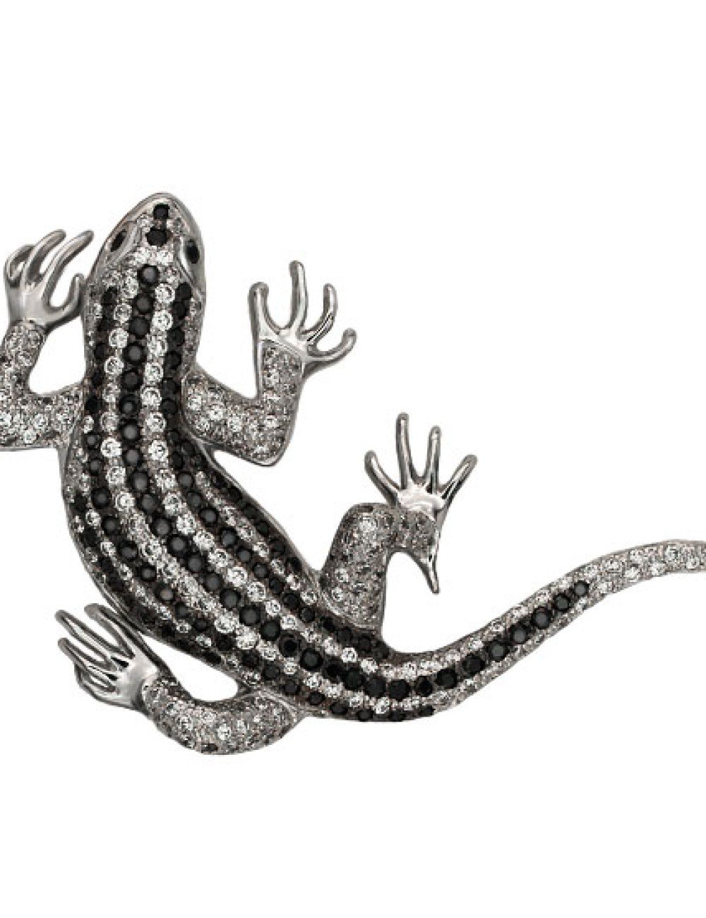 Брошь из белого золота c фианитом