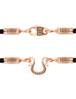 Гайтан из золота c кожаным шнурком