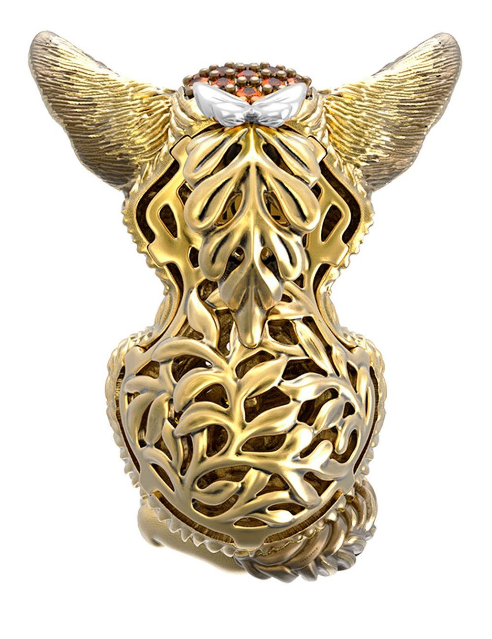 Подвеска из лимонного золота c эмалью и фианитом