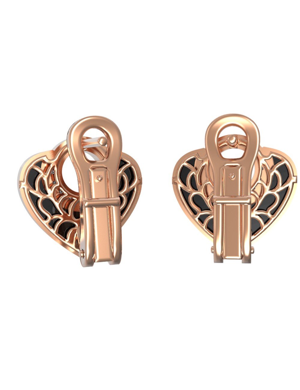 Серьги из золота c бриллиантами и ониксом