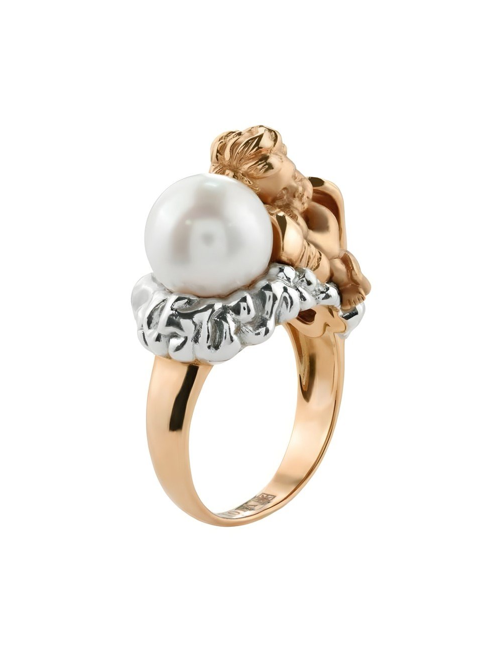 Кольцо из золота c жемчугом