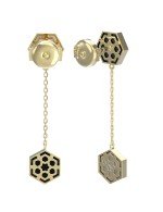 Серьги из лимонного золота c ониксом и перламутром