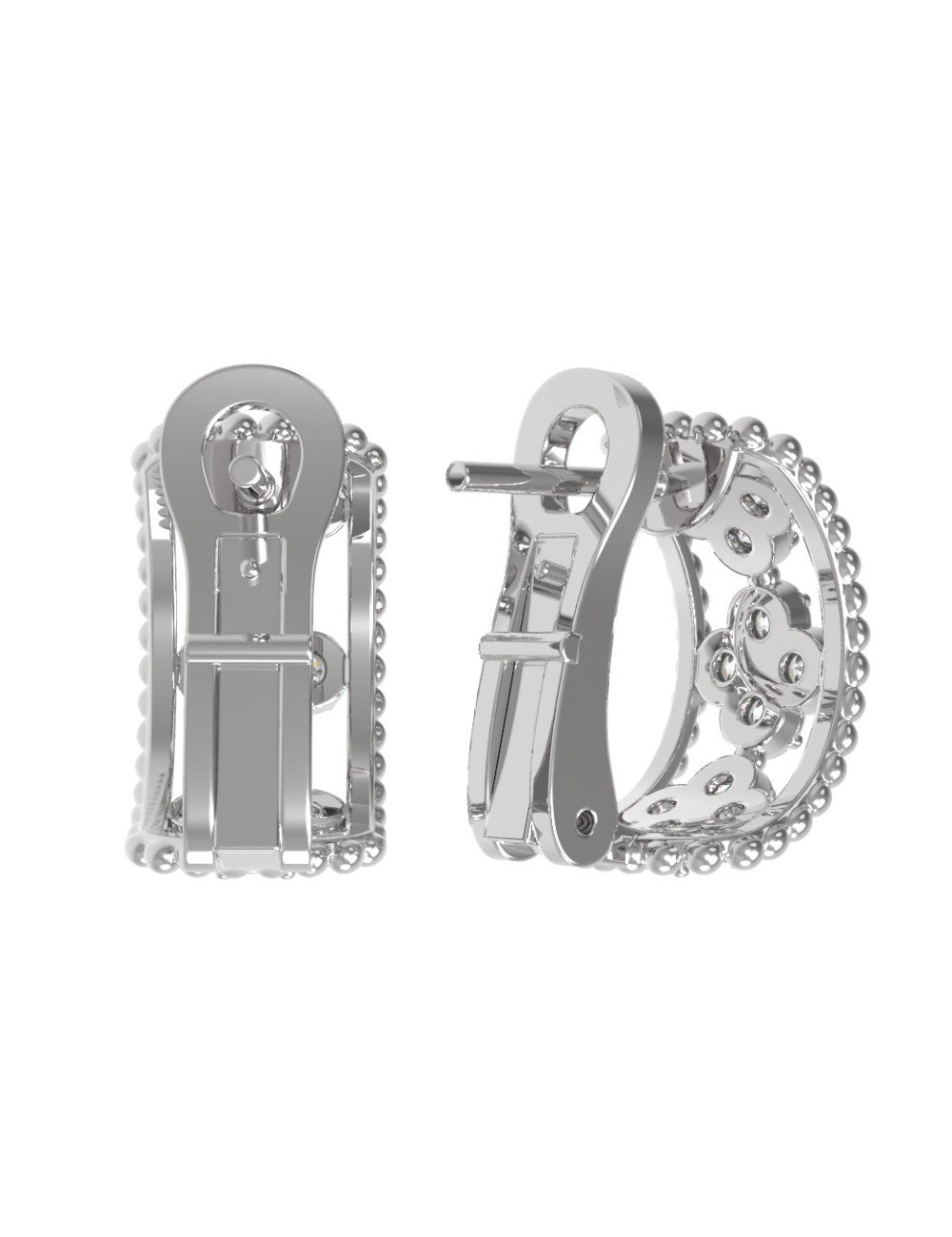 Серьги из белого золота c бриллиантами