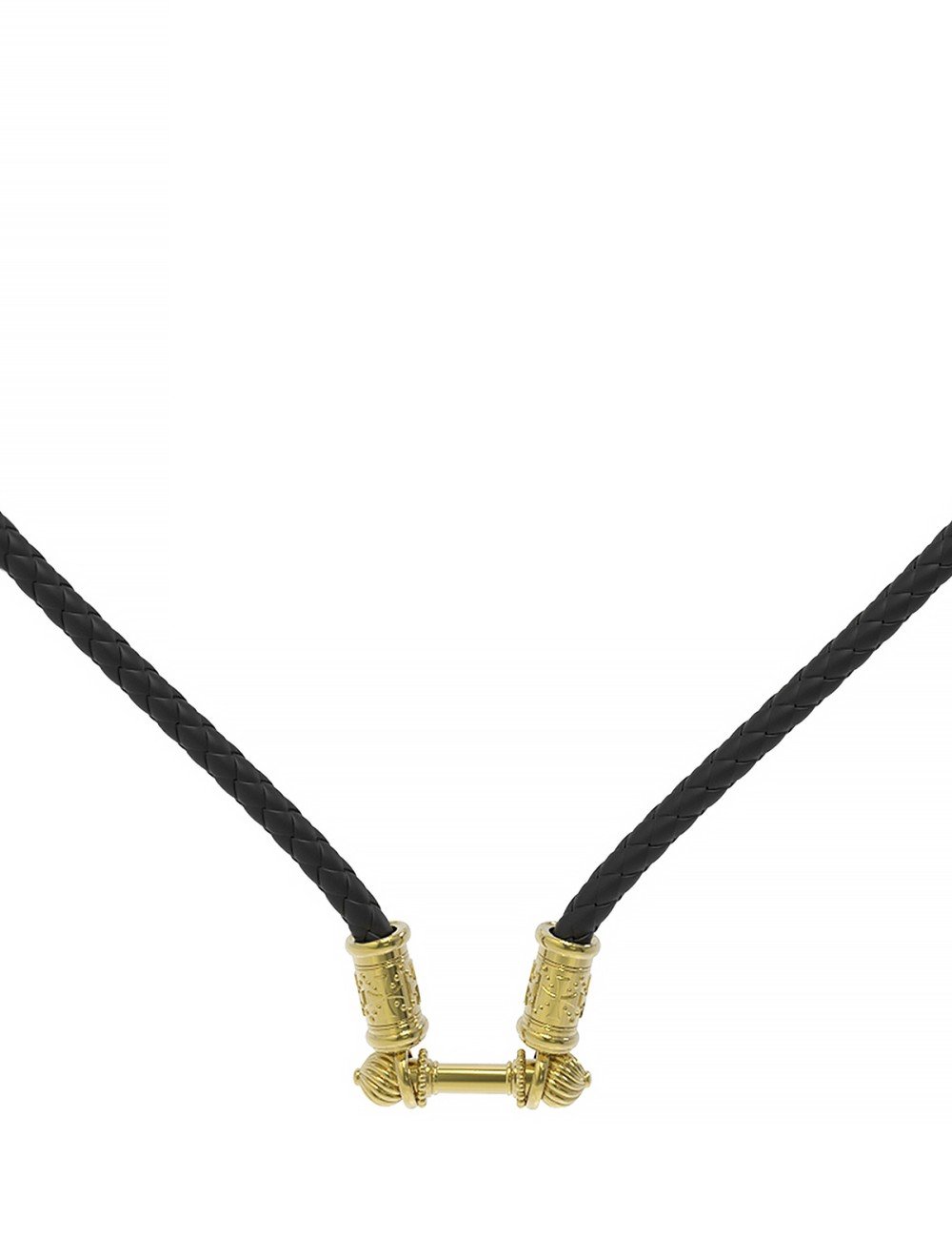 Гайтан из лимонного золота c кожаным шнурком