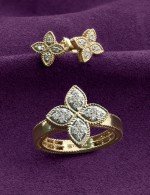 Серьги из лимонного золота c бриллиантами