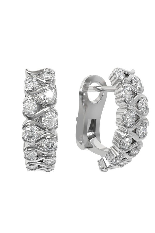 Серьги из белого золота c бриллиантами