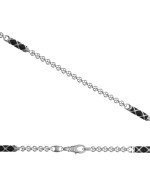 Цепь из белого золота c эмалью