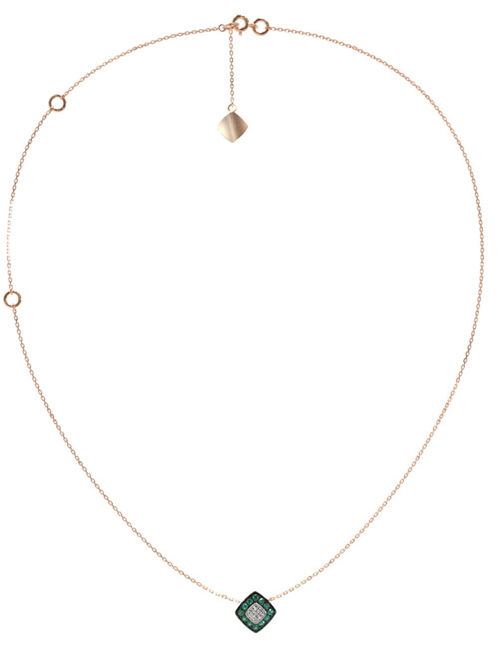 Колье из золота c бриллиантами и изумрудом