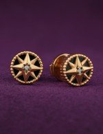 Серьги из золота c бриллиантами и ониксом