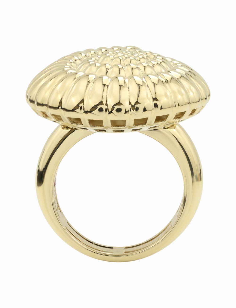 Кольцо из лимонного золота c рубином