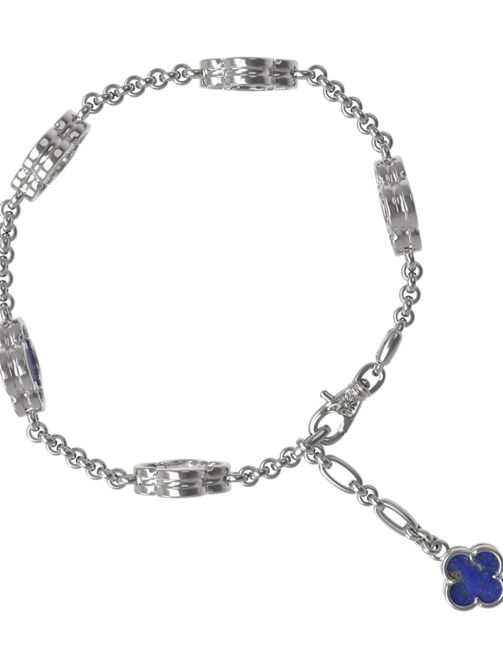 Браслет из белого золота c лазуритом и перламутром