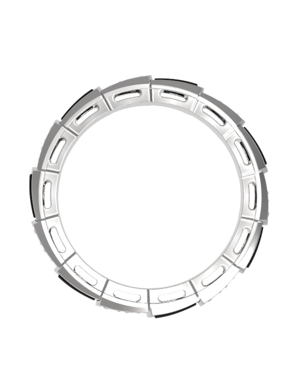 Кольцо из белого золота c бриллиантами и ониксом