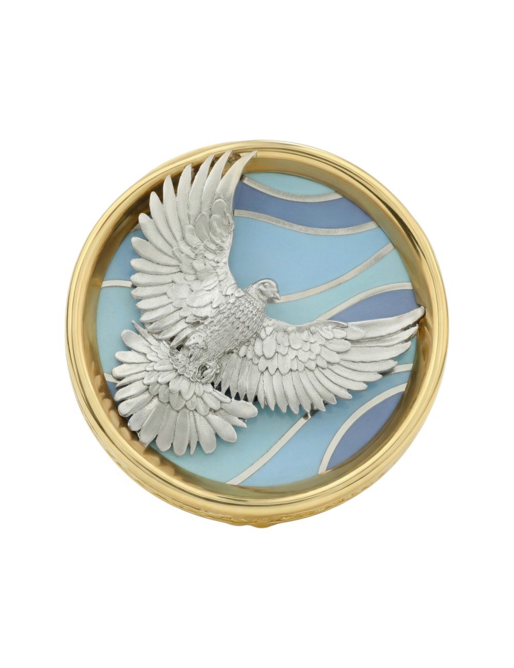 Кольцо из лимонного золота c эмалью