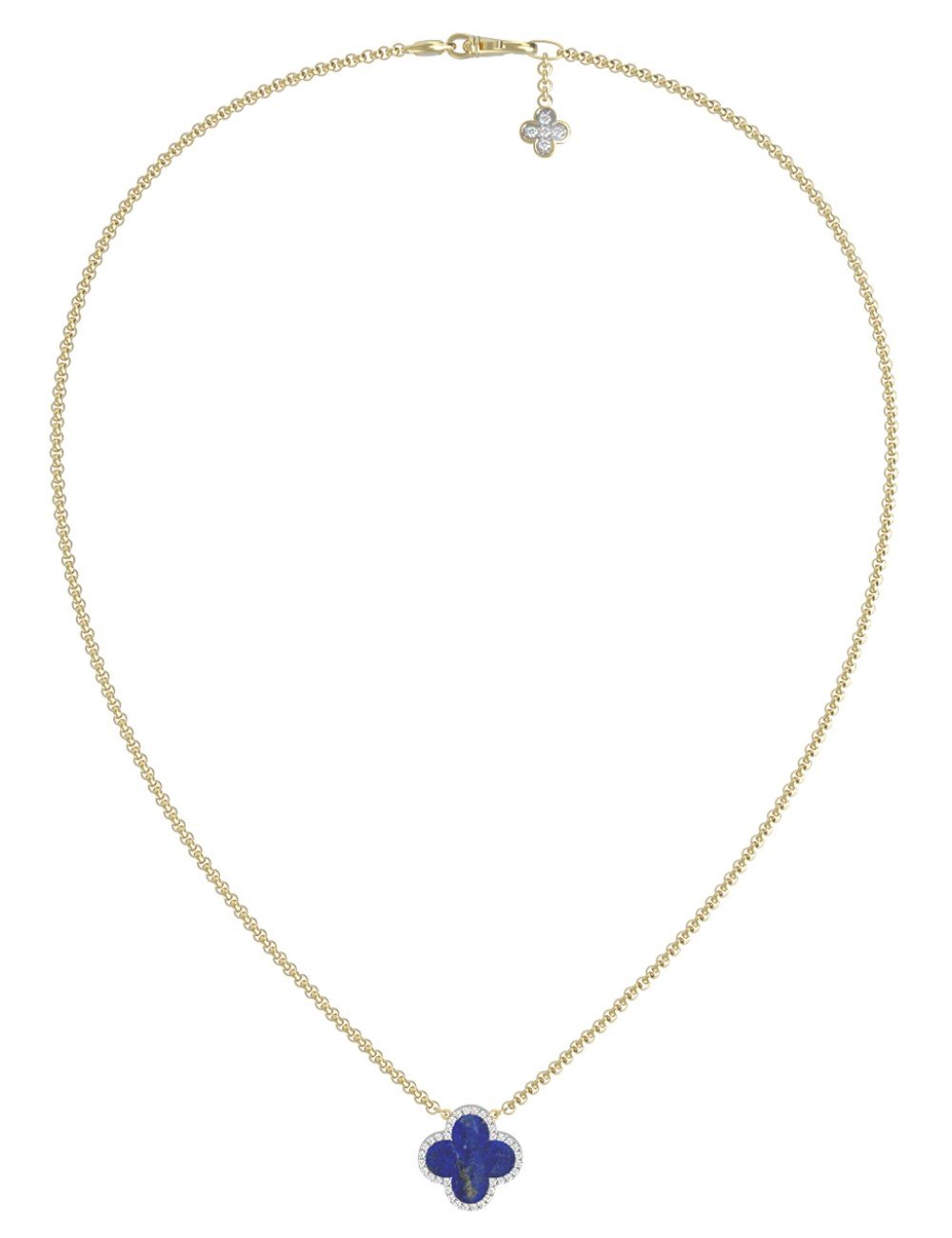 Колье из лимонного золота c бриллиантами и лазуритом