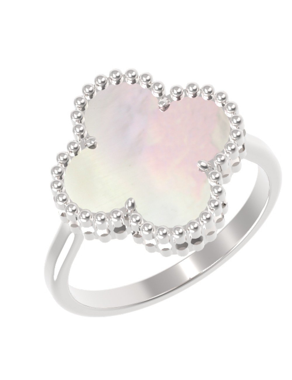 Кольцо из белого золота c перламутром