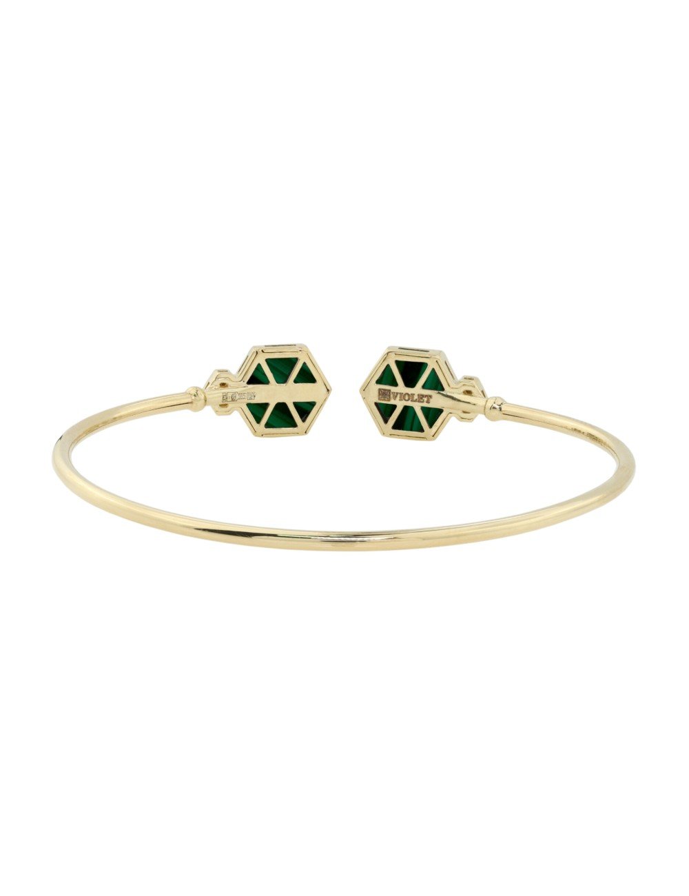 Браслет из лимонного золота c бриллиантами и малахитом