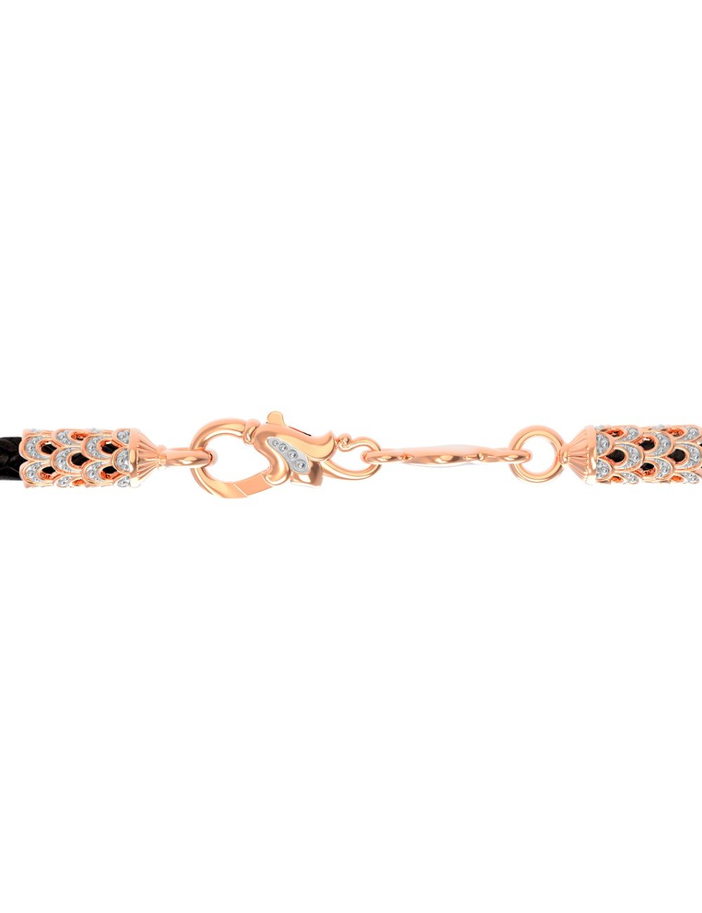 Гайтан из золота c кожаным шнурком