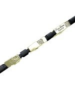 Браслет из зелёного золота c кожаным шнурком