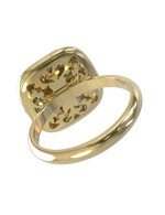 Кольцо из лимонного золота c бриллиантами и перламутром