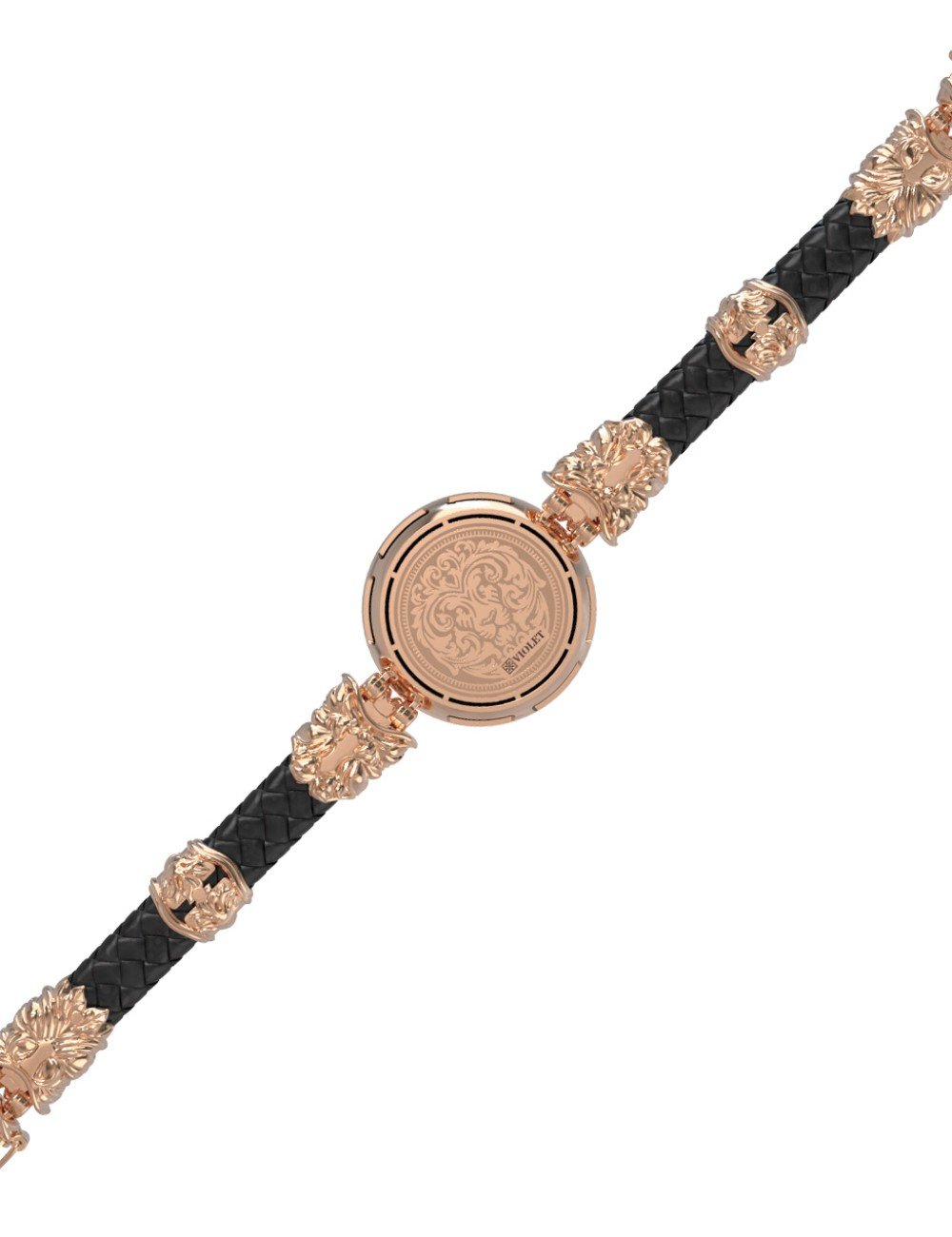 Браслет из золота c шнурком и ониксом