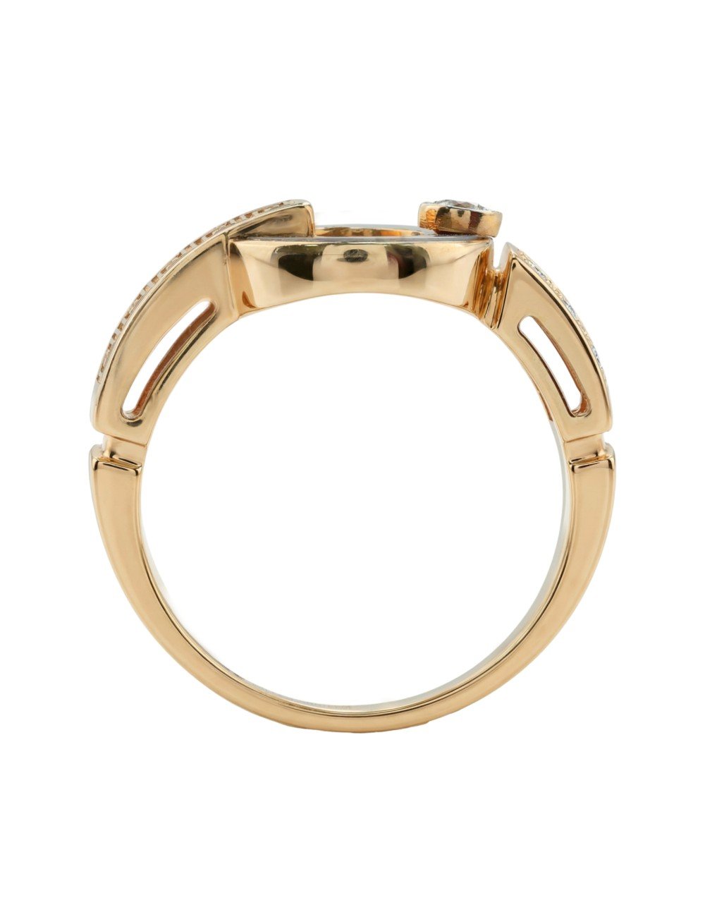 Кольцо из золота c бриллиантами и перламутром