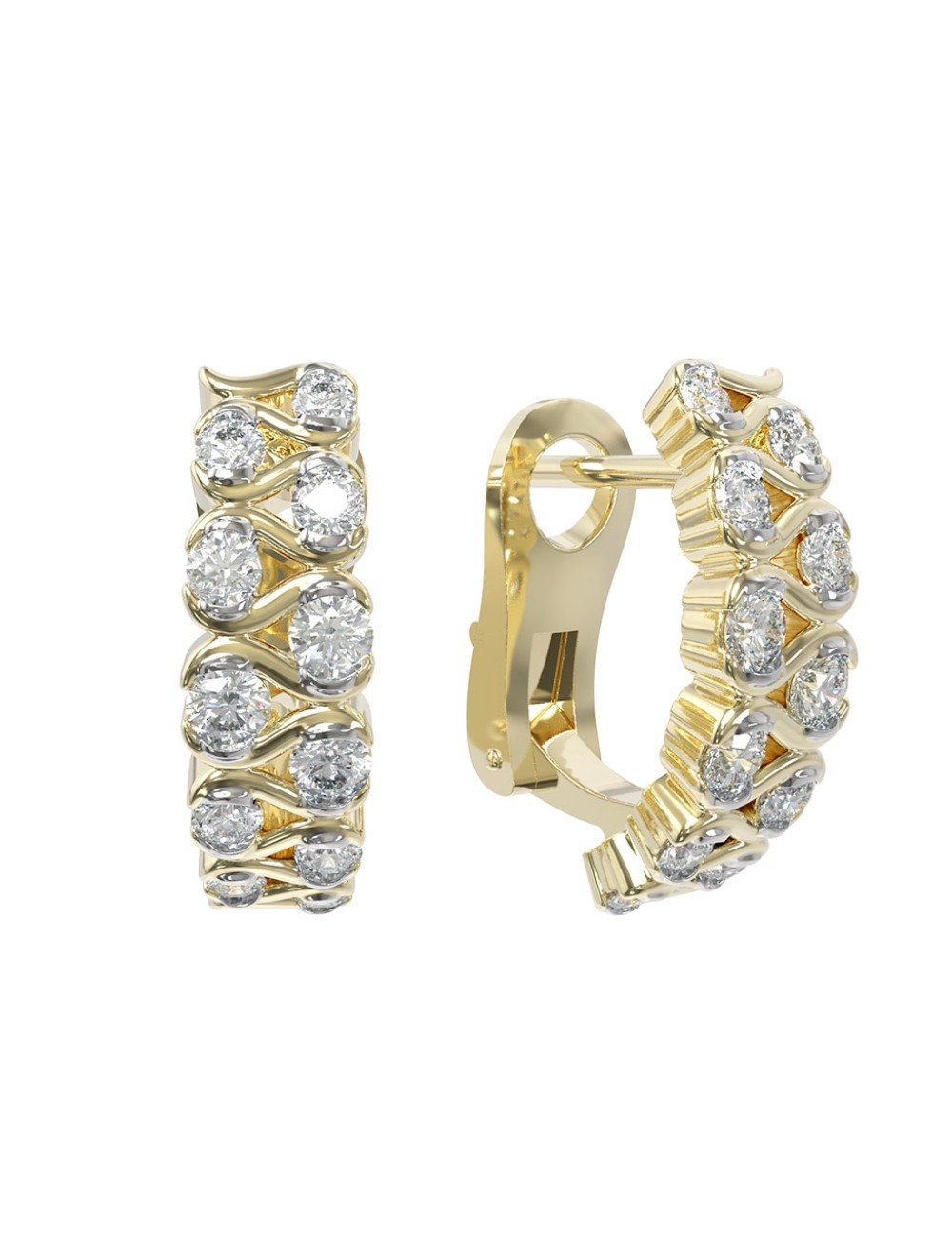 Серьги из лимонного золота c бриллиантами