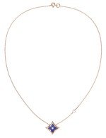 Колье из золота c бриллиантами и лазуритом