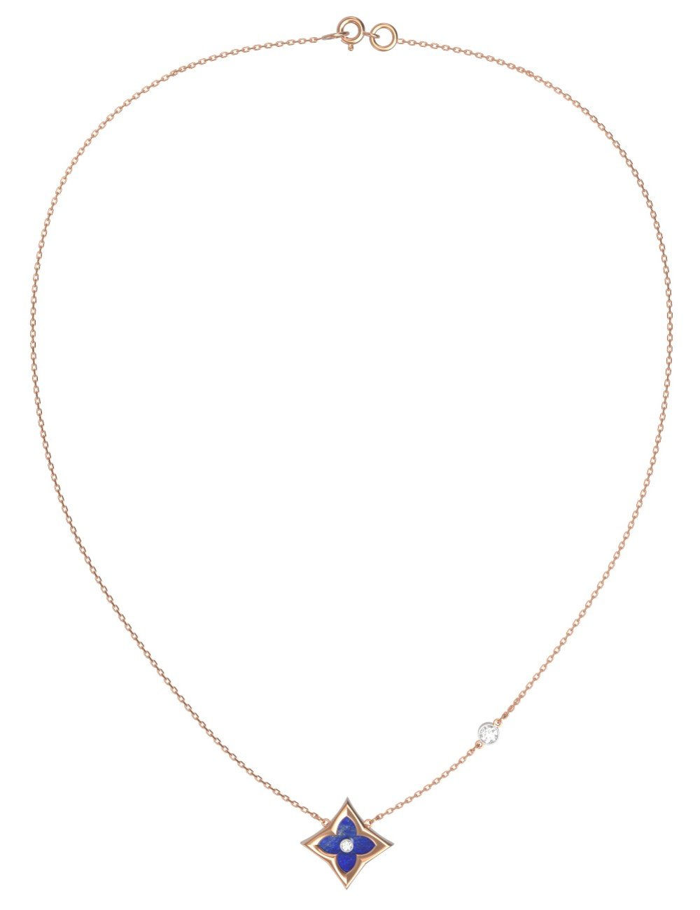 Колье из золота c бриллиантами и лазуритом