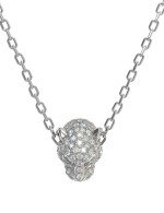 Колье из белого золота c бриллиантами и изумрудом