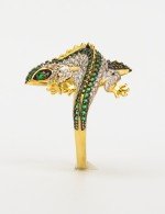 Кольцо из лимонного золота c фианитом