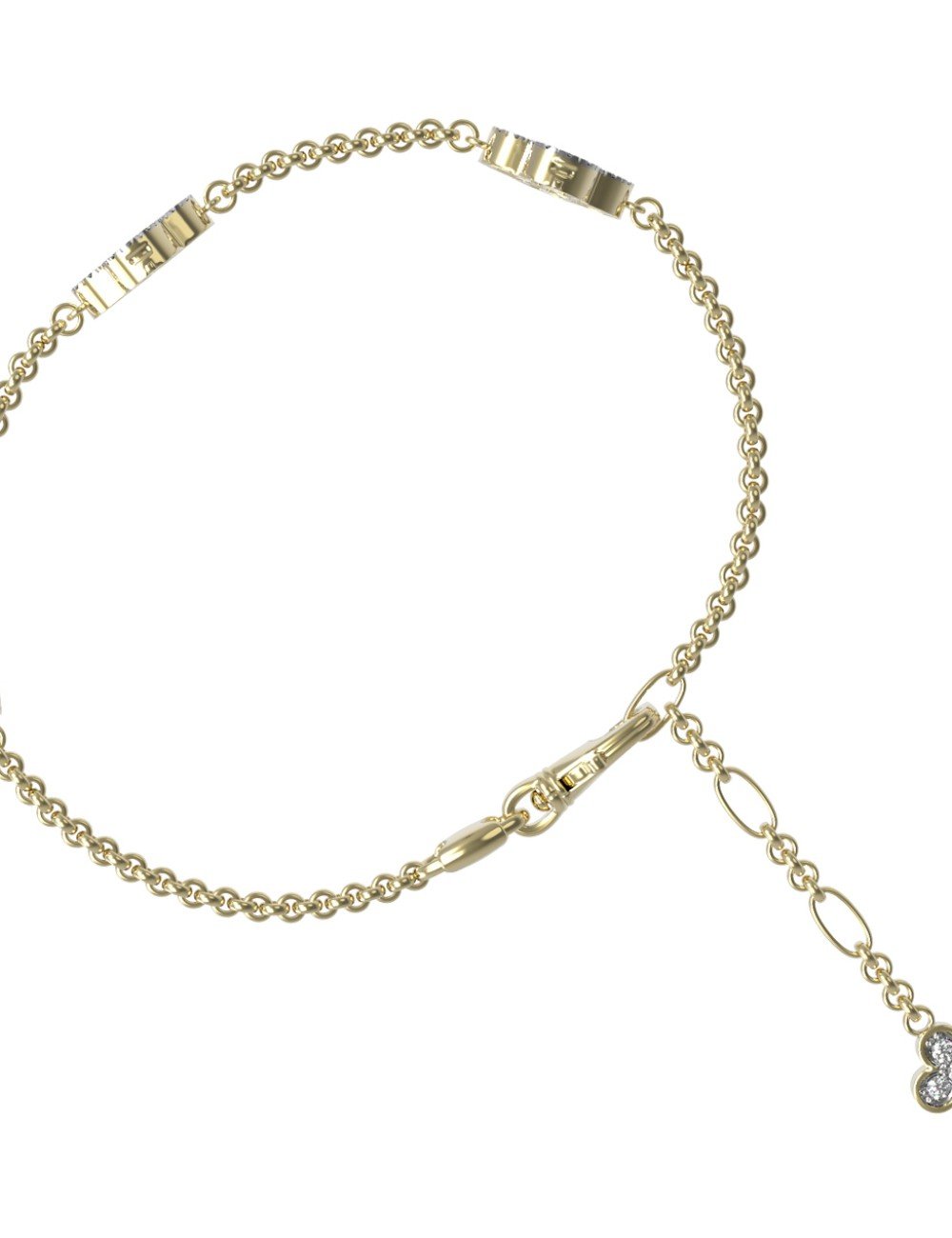 Браслет из лимонного золота c бриллиантами, ониксом и перламутром