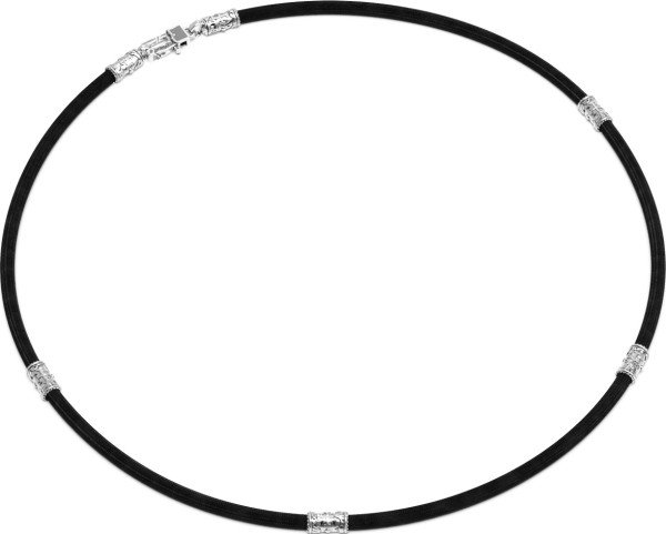 Шнурок шёлковый из белого золота c шёлковым шнурком