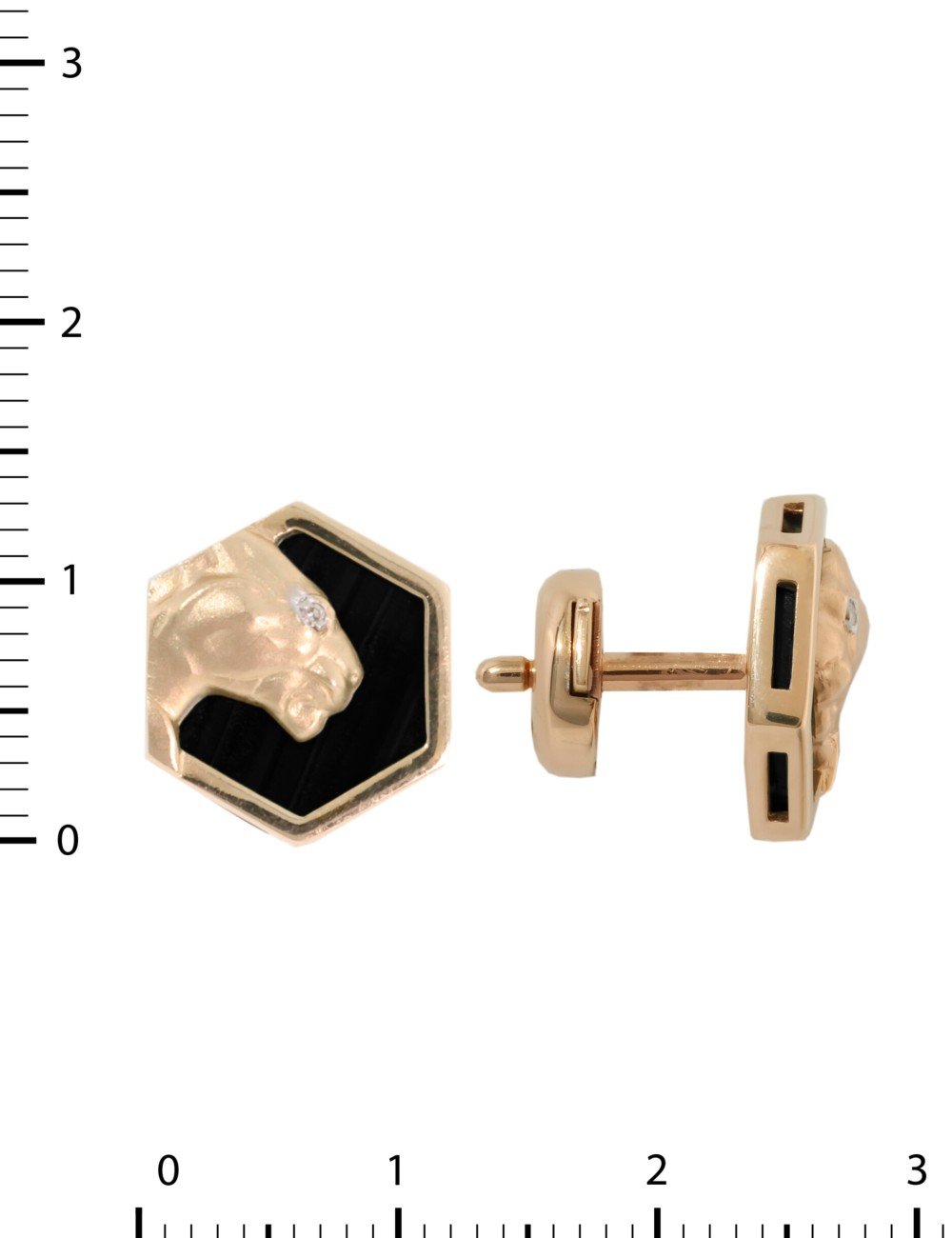 Серьги из золота c бриллиантами и ониксом