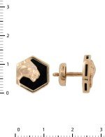 Серьги из золота c бриллиантами и ониксом