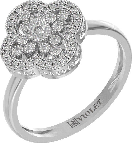 Кольцо из белого золота c бриллиантами