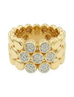 Кольцо из лимонного золота c бриллиантами и рубином