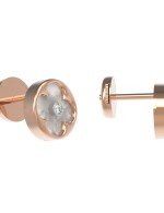 Серьги из золота c бриллиантами и перламутром