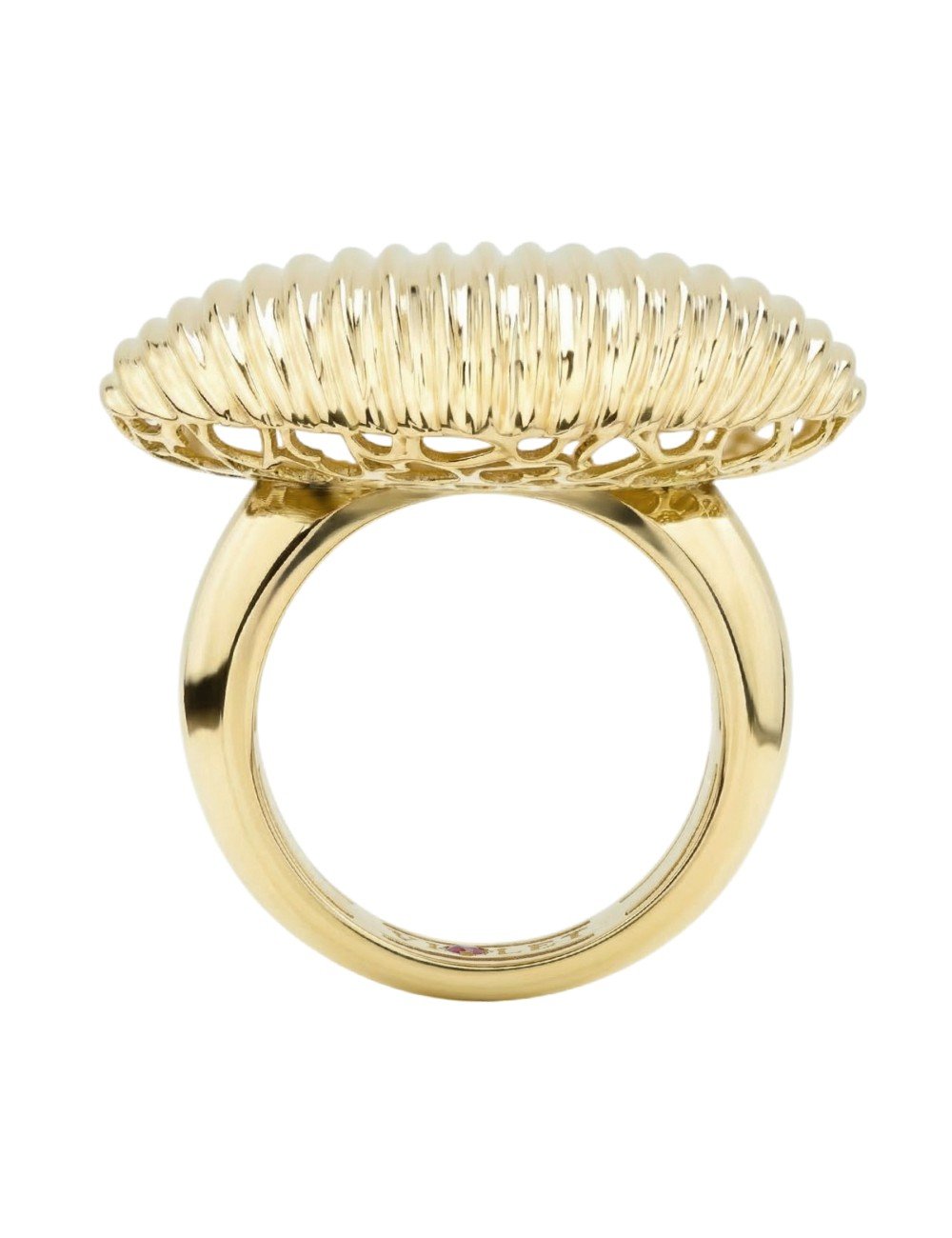 Кольцо из лимонного золота c рубином