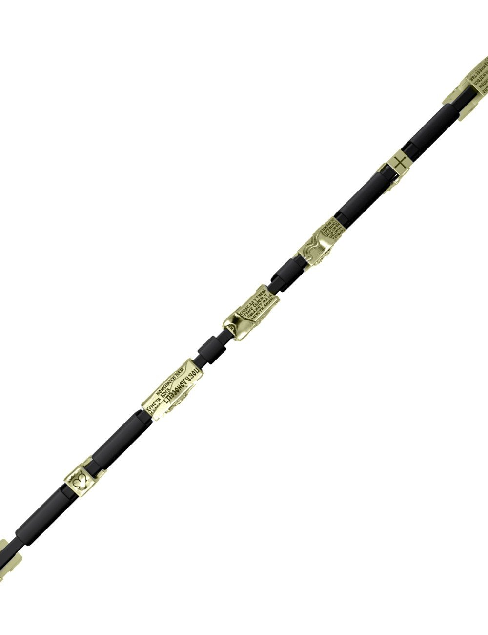 Браслет из зелёного золота c кожаным шнурком