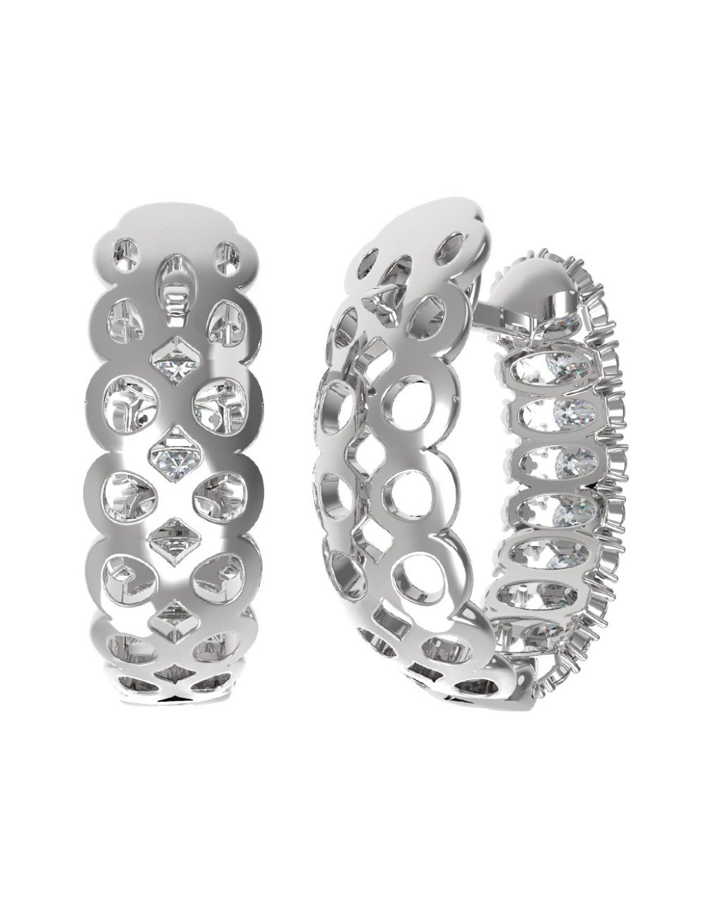 Серьги из белого золота c бриллиантами