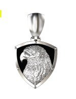 Подвеска из белого золота c бриллиантами и ониксом