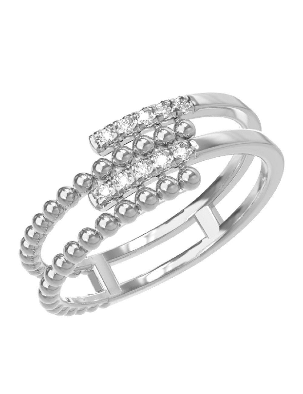 Кольцо из белого золота c бриллиантами